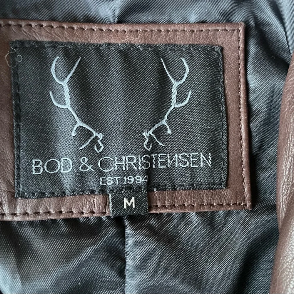 Bod & Christensen Chocolate Brown Leather Blazer size M NWT - Picture 6 of 14